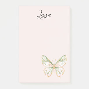 Blush Pink Mint Green Gold Butterfly Love Post-it Notes