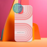 Blush Pink Mod Retro Striped Pattern Custom Name Samsung Galaxy Case<br><div class="desc">70s Inspired Retro Stripes - A funky pattern with bold stripes and a monogram of your first or last name. If your art still needs to be adjusted, click on the Customise This button. This will take you to a design area where you can move things around and even change...</div>
