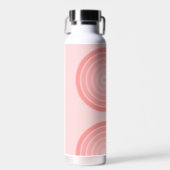 Blush Pink Mod Retro Striped Pattern Custom Name Water Bottle (Front)
