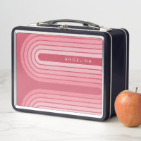 Blush Pink Mod Striped Pattern Custom Name