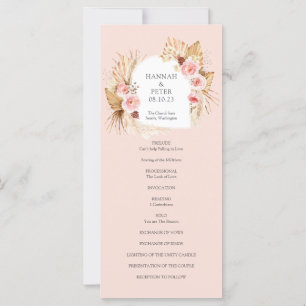 Blush Pink Modern Boho Pampas Grass Floral program