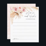 Blush Pink Modern Boho Pampas Grass Wedding Advice<br><div class="desc">Blush Pink Modern Boho Pampas Grass Wedding Advice</div>