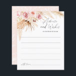 Blush Pink Modern Boho Pampas Grass Wedding Advice<br><div class="desc">Blush Pink Modern Boho Pampas Grass Wedding Advice</div>
