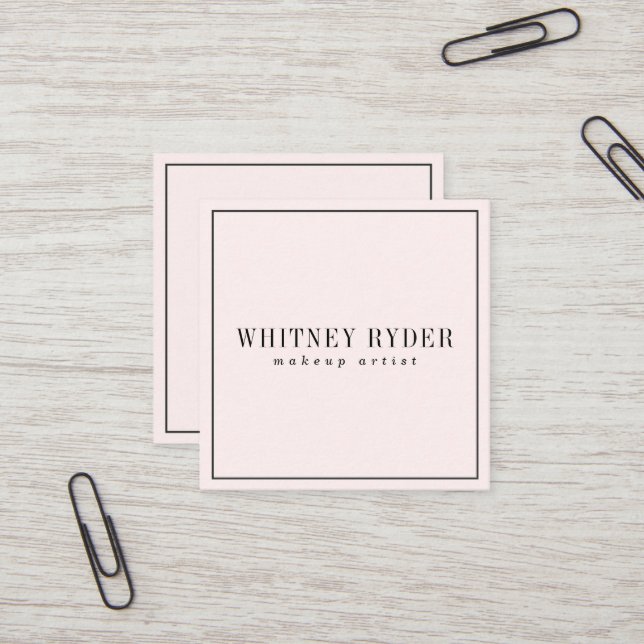 Blush Pink Modern Business Cards (Front/Back In Situ)