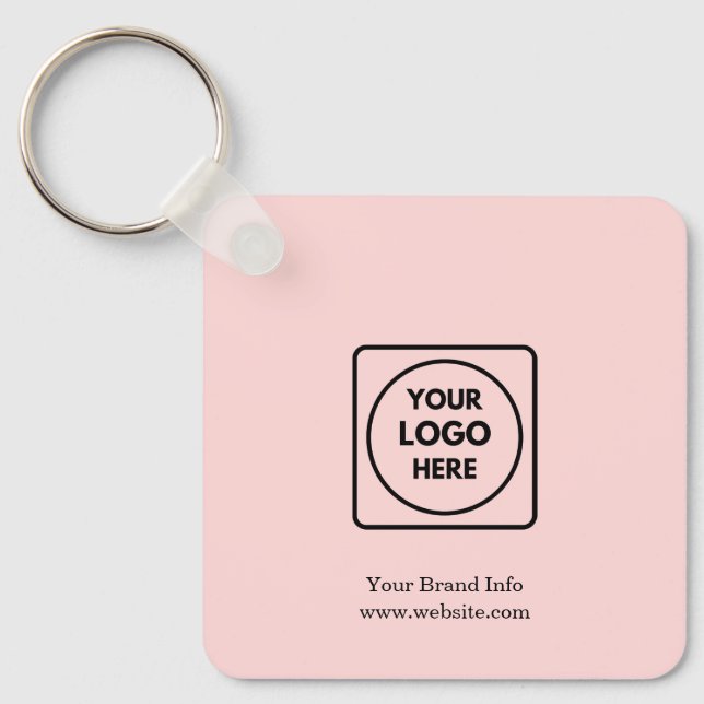 Blush Pink Modern | Custom Business Logo Design Key Ring (Front)