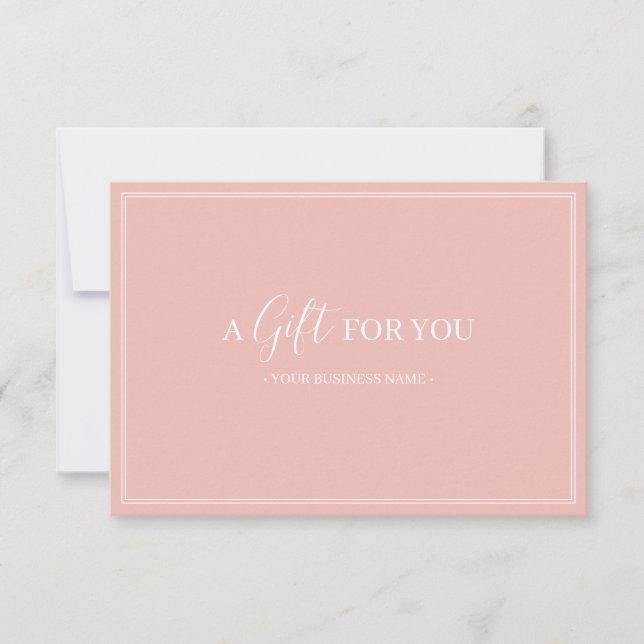 Blush Pink Modern Customised Gift Certificate (Front)