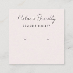 Blush Pink Modern Jewellery Earring Display  Square Business Card