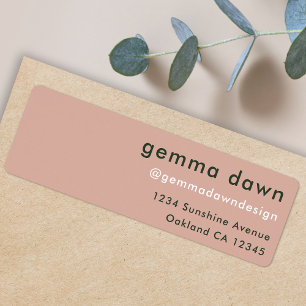 Blush Pink Modern Minimal Instagram Return Address