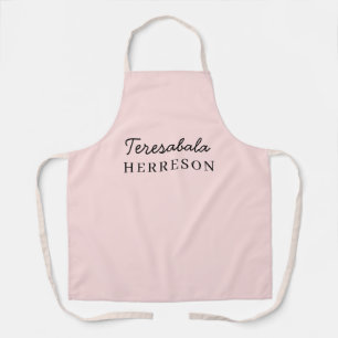 Blush Pink Modern Minimalist Feminine Monogram Apron