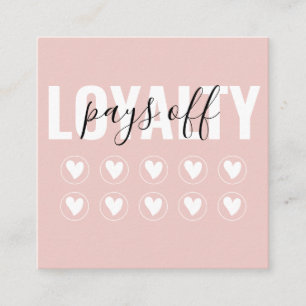 Blush Pink Modern Minimalist Girly Chic Loyalty Card