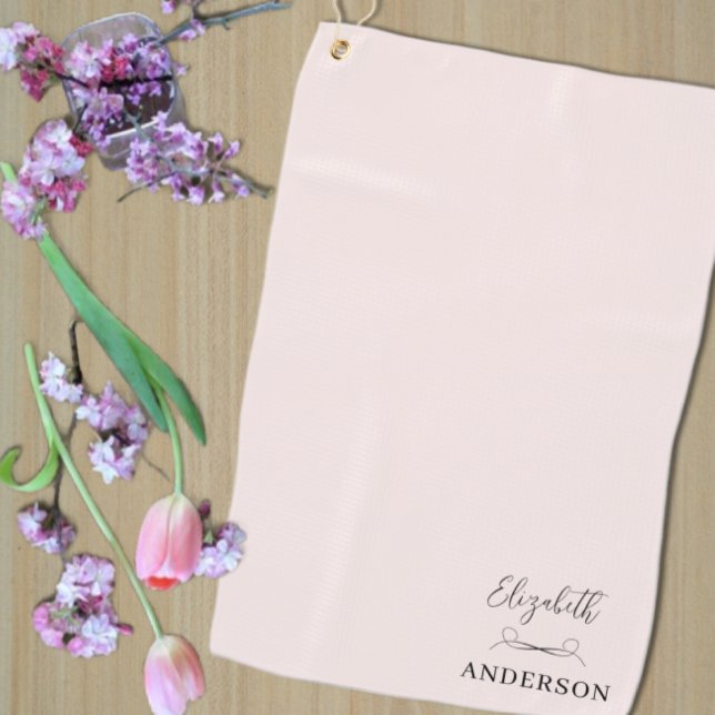 Blush Pink Modern Minimalist Golf Towel (Creator Uploaded)