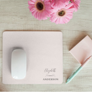 Blush Pink Modern Minimalist Mouse Mat