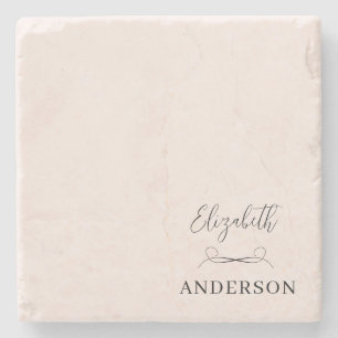 Blush Pink Modern Minimalist Stone Coaster