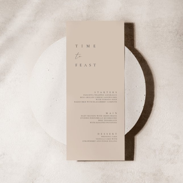 Blush Pink Modern Minimalist Wedding Flat Menu (Creator Uploaded)