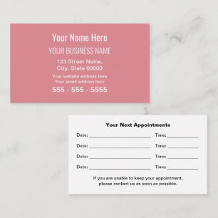 Blush Pink Modern Professional Appointment Card