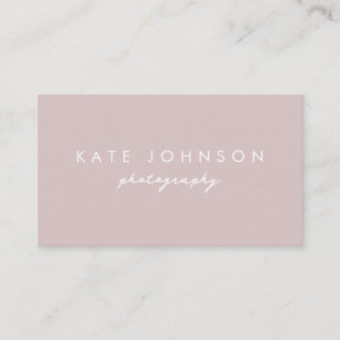 Blush Pink Modern Script QR Code Social Media  Business Card