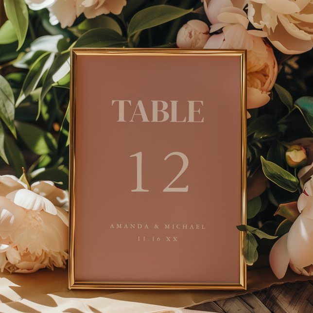 Blush Pink Modern Wedding  Table Number (Creator Uploaded)