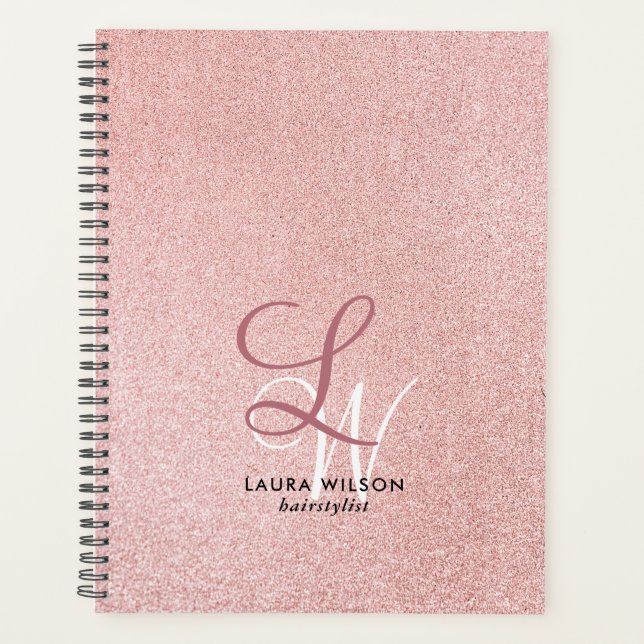 Blush Pink Monogram Appointment Book  Planner (Front)