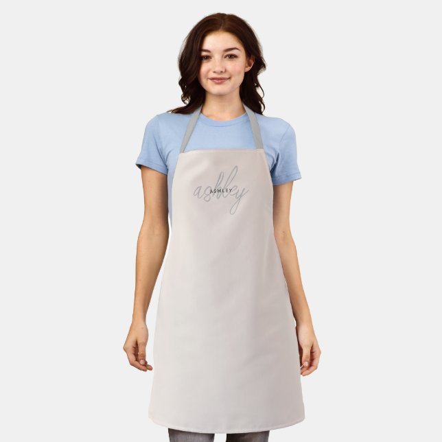Blush Pink Monogram Apron (Worn)
