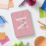 Blush Pink Monogram Feminine Stylish Grey Script iPad Air Cover<br><div class="desc">Modern Blush Pink Grey Elegant Feminine Monogram Girly Stylish Script iPad Cover</div>
