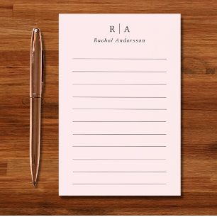 Blush Pink Monogram Minimalist Post-it Notes