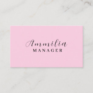 Blush Pink Monogram Modern Feminine Minimalist Business Card