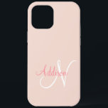 Blush Pink Monogram Personalised Elegant iPhone 12 Pro Max Case<br><div class="desc">Pretty and pastel pink blush monogram IPhone 12 Pro Max case. A soft and calming colour.  For the classic and stylish woman.</div>