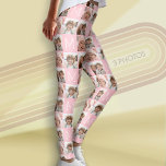 Blush Pink Monogram with Custom 3 Photo Collage Leggings<br><div class="desc">Show off your fun side with favourite pictures of friends and family. You can change the background colour when you click on the customise area. If you want to change the monogram colour,  try uploading a colour square.</div>