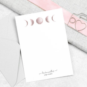 Blush Pink Moon Phases Yoga Studio Card