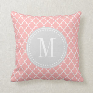 Blush Pink Moroccan Tiles Lattice Personalised Cushion