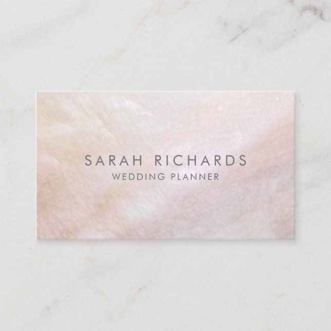 Blush Pink Mother of Pearl Elegant Business Card (Front)