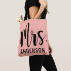 Blush Pink Mrs Calligraphy Monogram