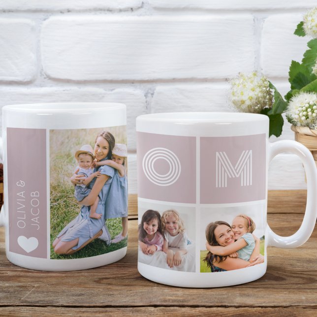 Blush Pink Mum Photo Collage Coffee Mug (Creator Uploaded)