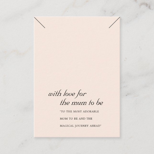 BLUSH PINK MUM TO BE GIFT NECKLACE DISPLAY CARD (Front)
