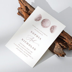 Blush pink mystical moon elegant delicate wedding invitation