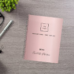 Blush pink name business logo elegant 2025 planner<br><div class="desc">A feminine blush pink background.  Personalise and add your business,  company logo,  a text,  year and personal name.  If you want it without text,  use your back-space key to delete.</div>
