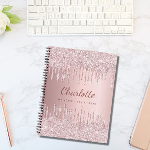 Blush pink name diary notebook