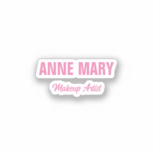 Blush Pink Name Makeup Artist Business Custom