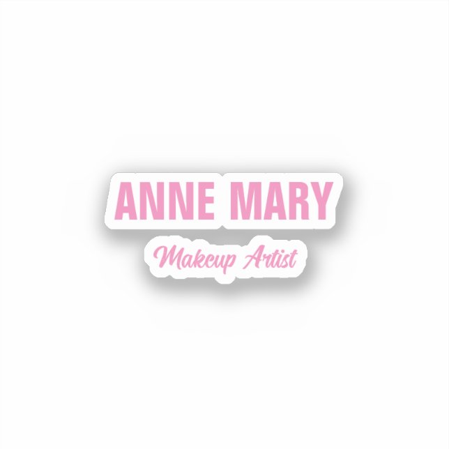 Blush Pink Name Makeup Artist Business Custom (Front)