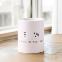 Blush Pink Neutral Minimalist Monogram Name