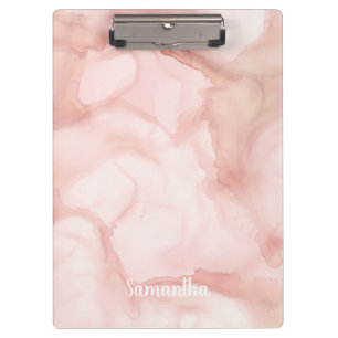 Blush Pink Neutral Pastel Abstract Ink Office Gift Clipboard