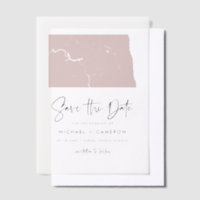 Blush Pink North Dakota Minimalist Save the Date