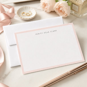 Blush Pink Note Card Minimal Feminine Notecards