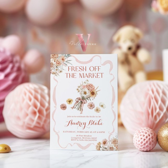 Blush Pink Off the Market Bridal Shower Invitation (Creator Uploaded)