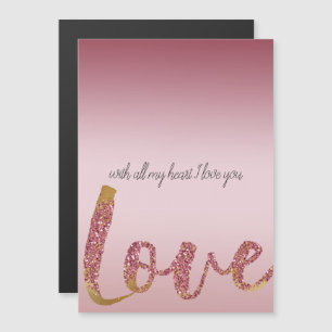 Blush Pink Ombre Glitter Gold Red Love