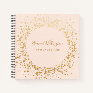 Blush Pink Ombre Gold Confetti Dots Creative  Notebook