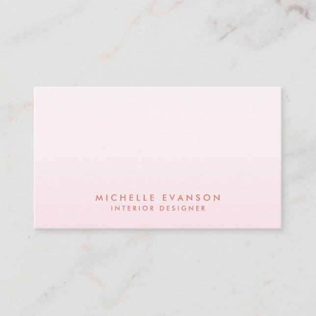 Blush Pink Ombre Minimalist Professional Business Card (Front)