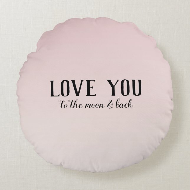 Blush Pink Ombre Round Cushion (Front)