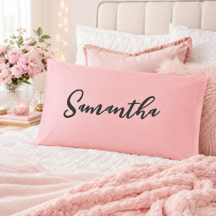 Blush Pink Ombre Script Name Pillowcase