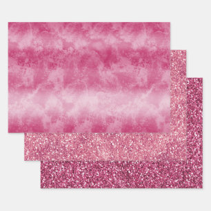 Blush Pink Ombre Stripes Wrapping Paper Sheet